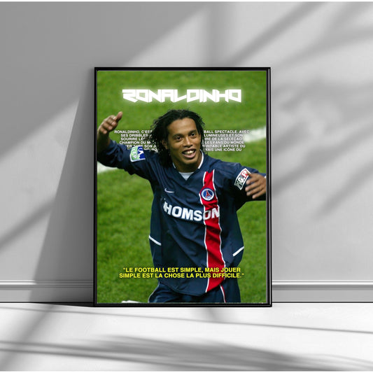 AFFICHE RONALDINHO (CADRE INCLUS)