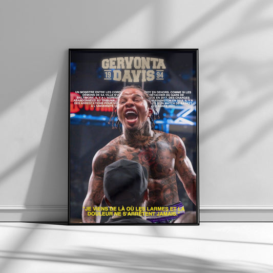 AFFICHE GERVONTA DAVIS (CADRE INCLUS)