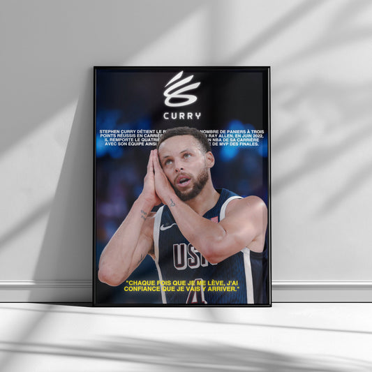 AFFICHE STEPHEN CURRY (CADRE INCLUS)