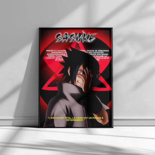 AFFICHE SASUKE (CADRE INCLUS)