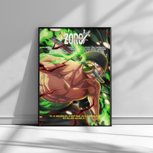 AFFICHE ZORO (CADRE INCLUS)