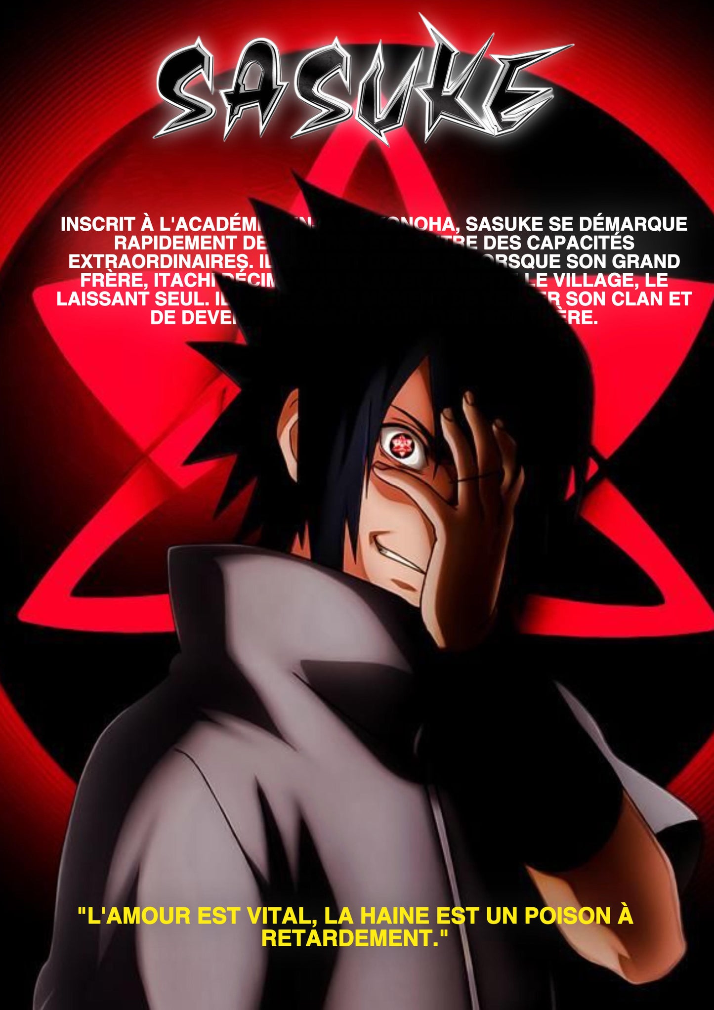 AFFICHE SASUKE (CADRE INCLUS)